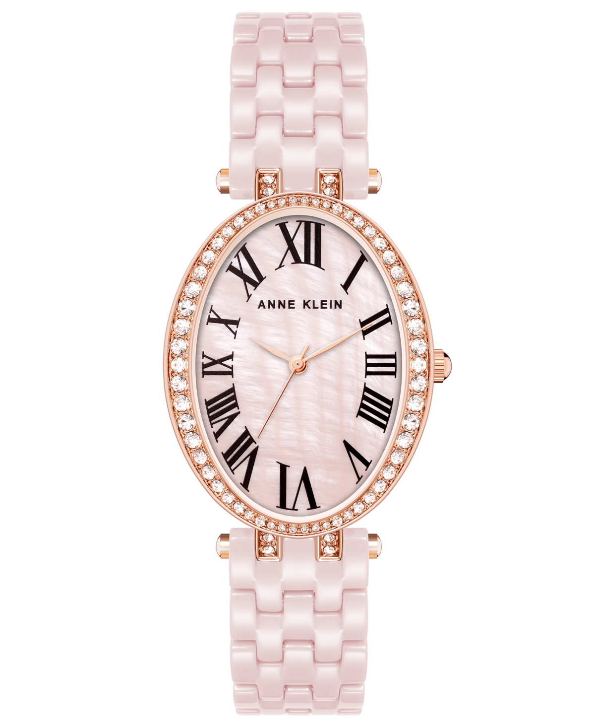 Women's Three-Hand Quartz Pink Ceramic Bracelet Watch, 27mm - Rose Gold-Tone, Blush Pink