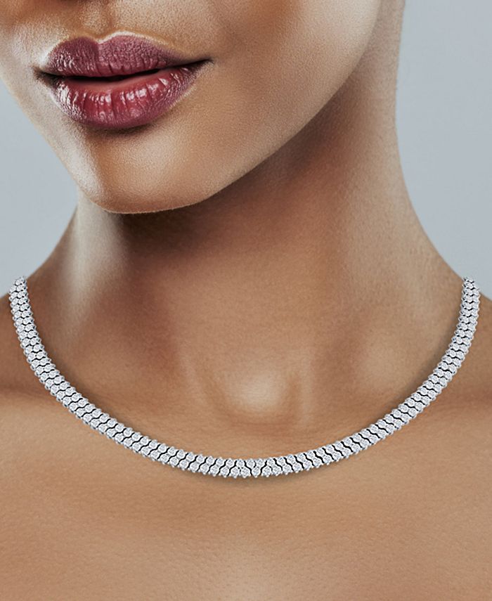 Macy s Diamond Two Row Choker Necklace 7 1 2 ct. t.w. in 14k