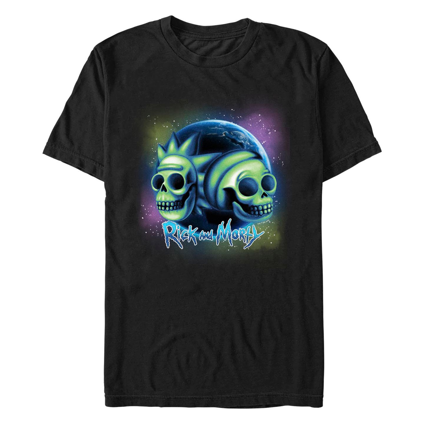 Мужская футболка Fifth Sun Rick and Morty Space Skulls Short Sleeve, цвет: Чёрный — фото 1