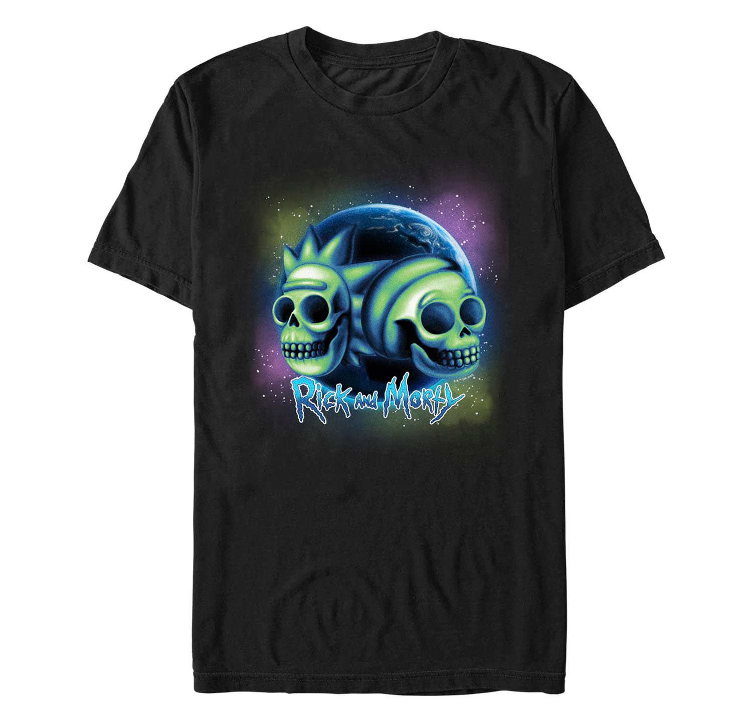 Men's Rick and Morty Space Skulls Short Sleeve T-shirt