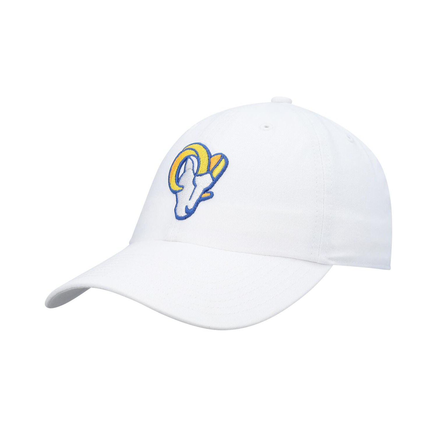 Men's '47 White Los Angeles Rams Logo Clean Up Adjustable Hat