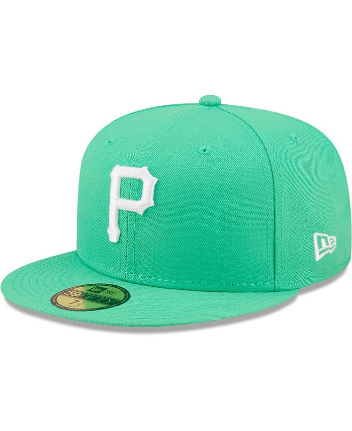 New Era Men's Island Green Logo White Pittsburgh Pirates 59FIFTY Fitted ...