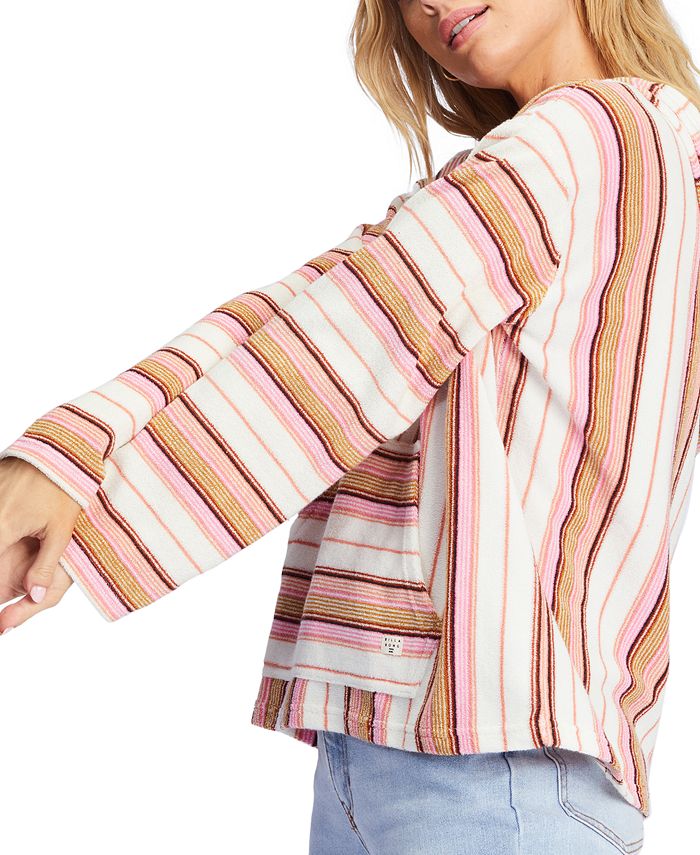 Billabong Juniors' Baja Sands Cotton Striped Terry Cloth Hoodie Macy's