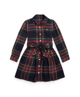 Macy's Polo Ralph LaurenGirls' 7-16 Long-Sleeve Plaid Shirt Dress main image 0