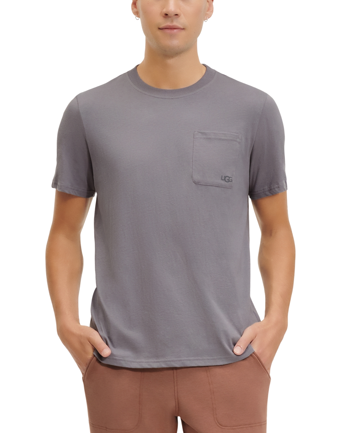 Ugg Men's Garrett Logo Pocket Short-sleeve T-shirt In Grey Heather