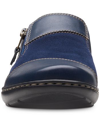 Mocassin Femme Clarks Cora Harbor - Cuir Marron Foncé, Semelle Confort, Fermeture éclair - Talon 45 Mm