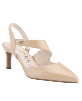 Women's Larin Pointed Toe Slingback Asymmetrical Strap Pumps