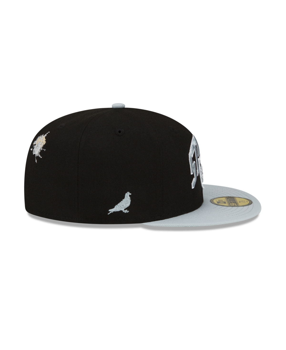 New Era Men's  X Staple Black, Gray Las Vegas Raiders Pigeon 9fifty Snapback Hat In Black,gray