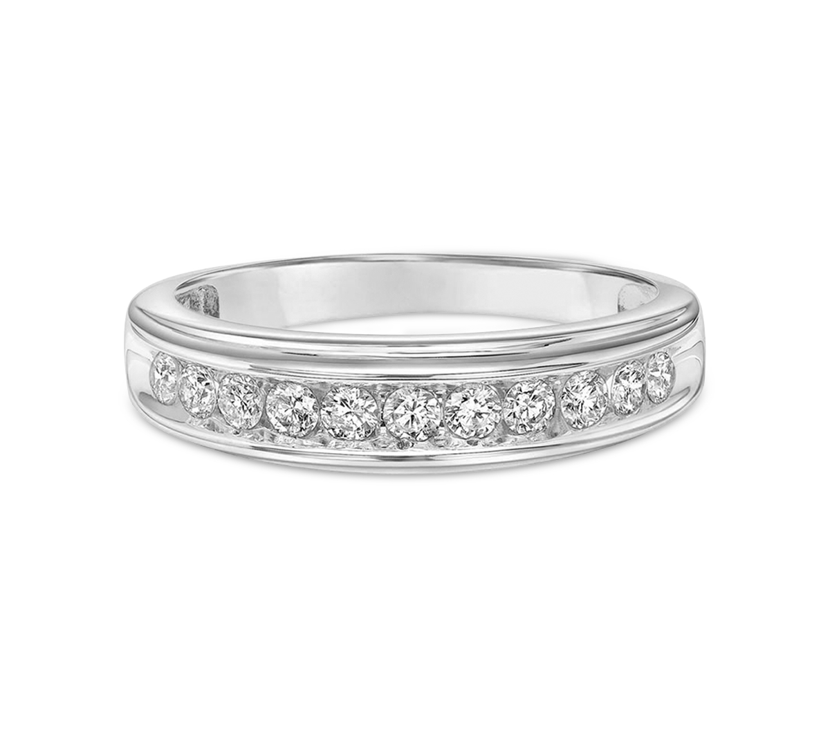 Diamond Channel-Set Band (3/8 ct. t.w.) in 14k White or Yellow Gold