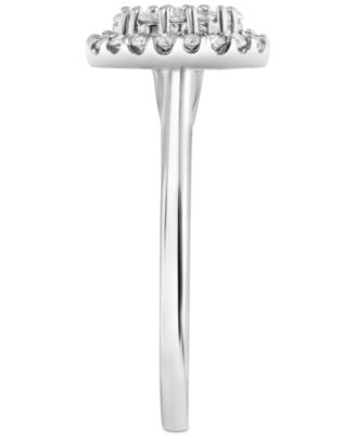 Diamond Oval Cluster Engagement Ring (1/2 ct. t.w.) in 14k White Gold