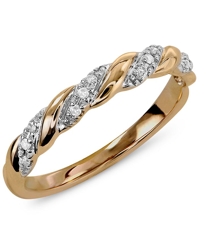 Macy s Diamond Accent Twist Band in 14k Gold Macy s