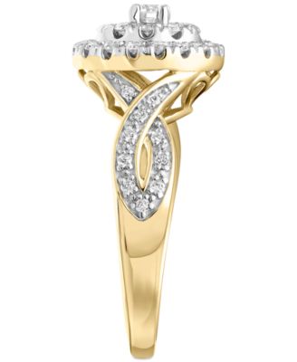 Diamond Oval Cluster Engagement Ring (1/2 ct. t.w.) in 14k Gold
