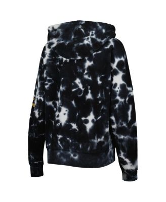 Women's Black Pittsburgh Steelers Cloud Dye Fleece Pullover Hoodie