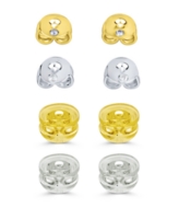 And Now This Premium Wingback Replacement Ear Nuts Set of 4 - Fine Silver Plated, Gold Plated