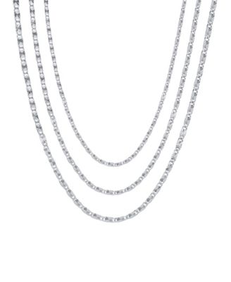 Triple Strand Diamond Cut Chain Necklace