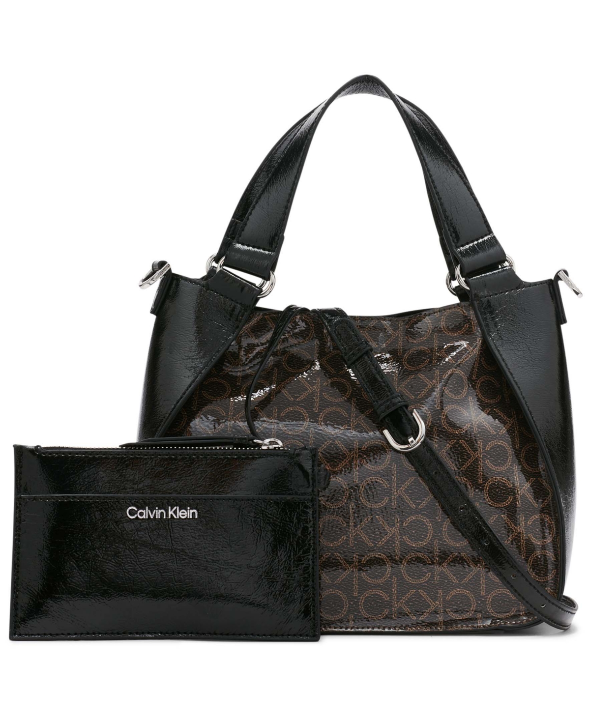 Calvin Klein Estelle Signature Patent Crossbody Bag