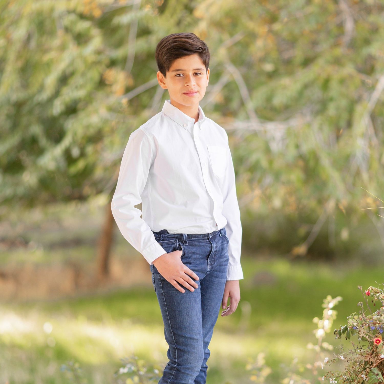 Hope and Henry Boys' Poplin Button Down Shirt, Kids