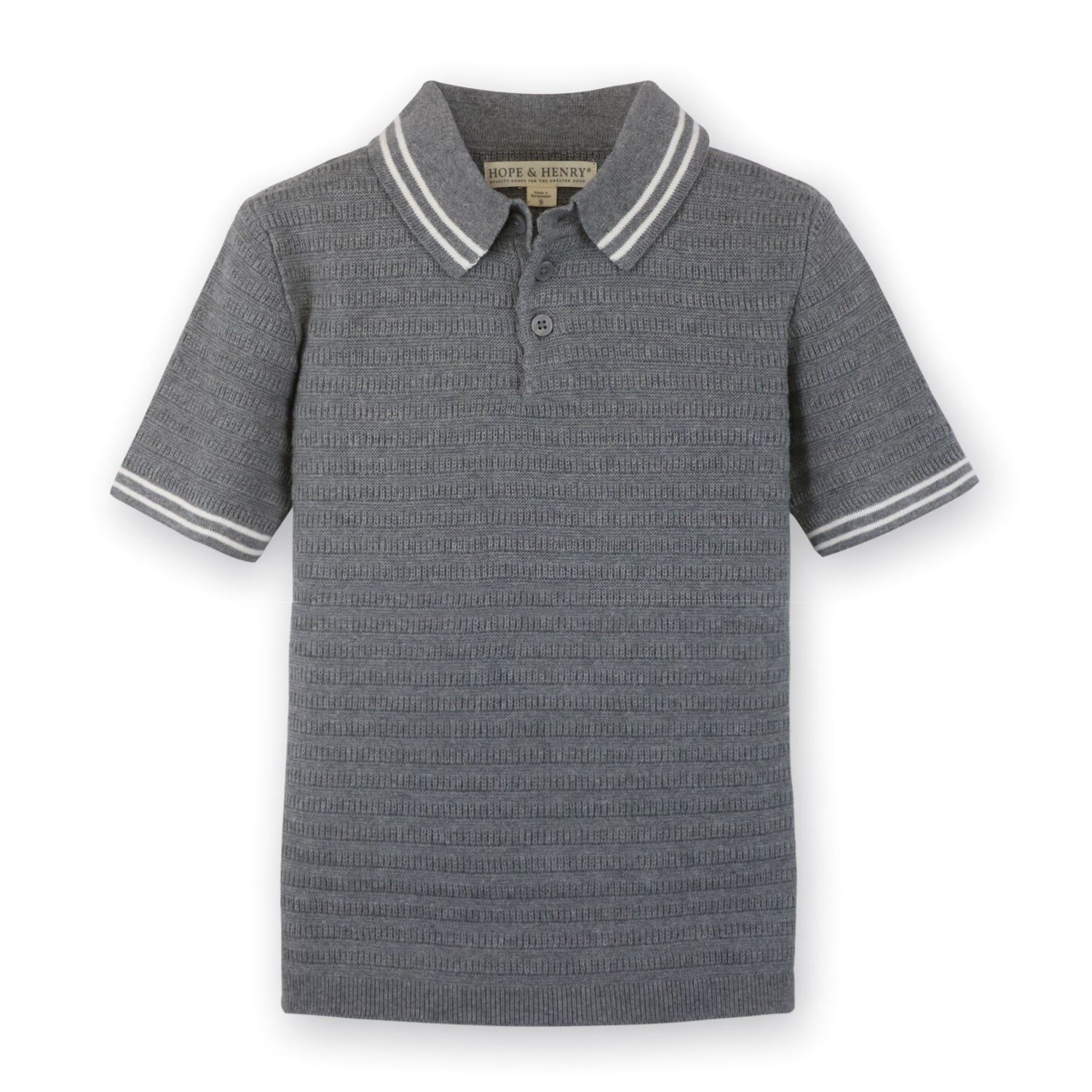 Baby Boys Hope and Henry Short Sleeve Sweater Polo with Tipping
