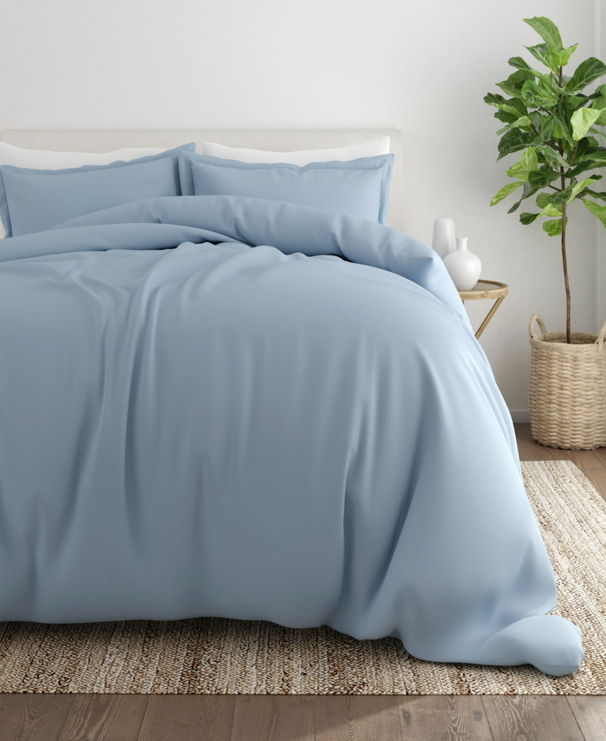 Ienjoy Home Double Brushed Solid Duvet Cover Set, Full/queen In Light Blue