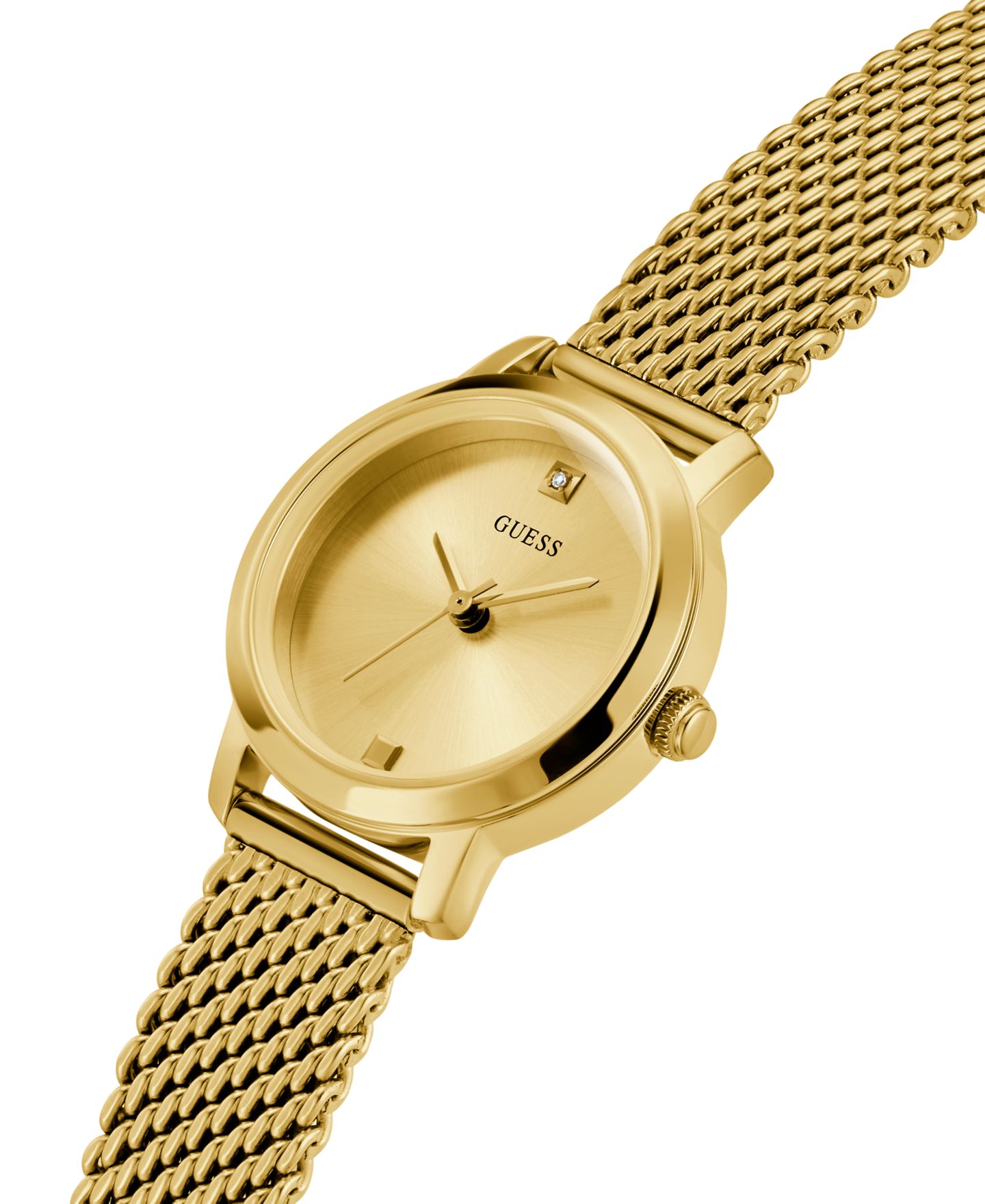 Женские часы GUESS Gold-Tone Mesh Bracelet Watch 25mm — фото 4
