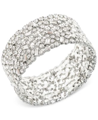 I.N.C. International Concepts Wide Crystal Cluster Stretch Bracelet, Created for Macy's