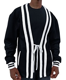 Men's Varsity Classic-Fit Sweater-Knit Kimono with Zip-Off Sleeves
