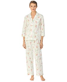 Ralph Lauren Women's 3/4 Sleeve and Pants Pajama Set 