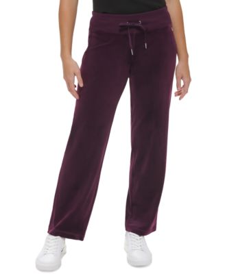 womens wide leg velour joggers