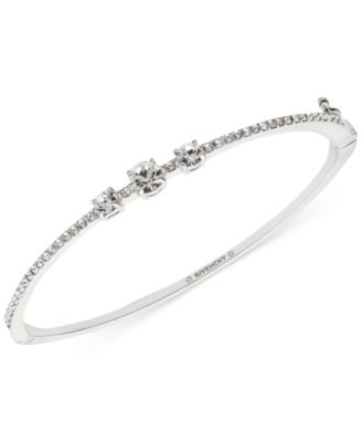 Givenchy - Silver-Tone Silk Stone Pav&eacute; Bangle Bracelet