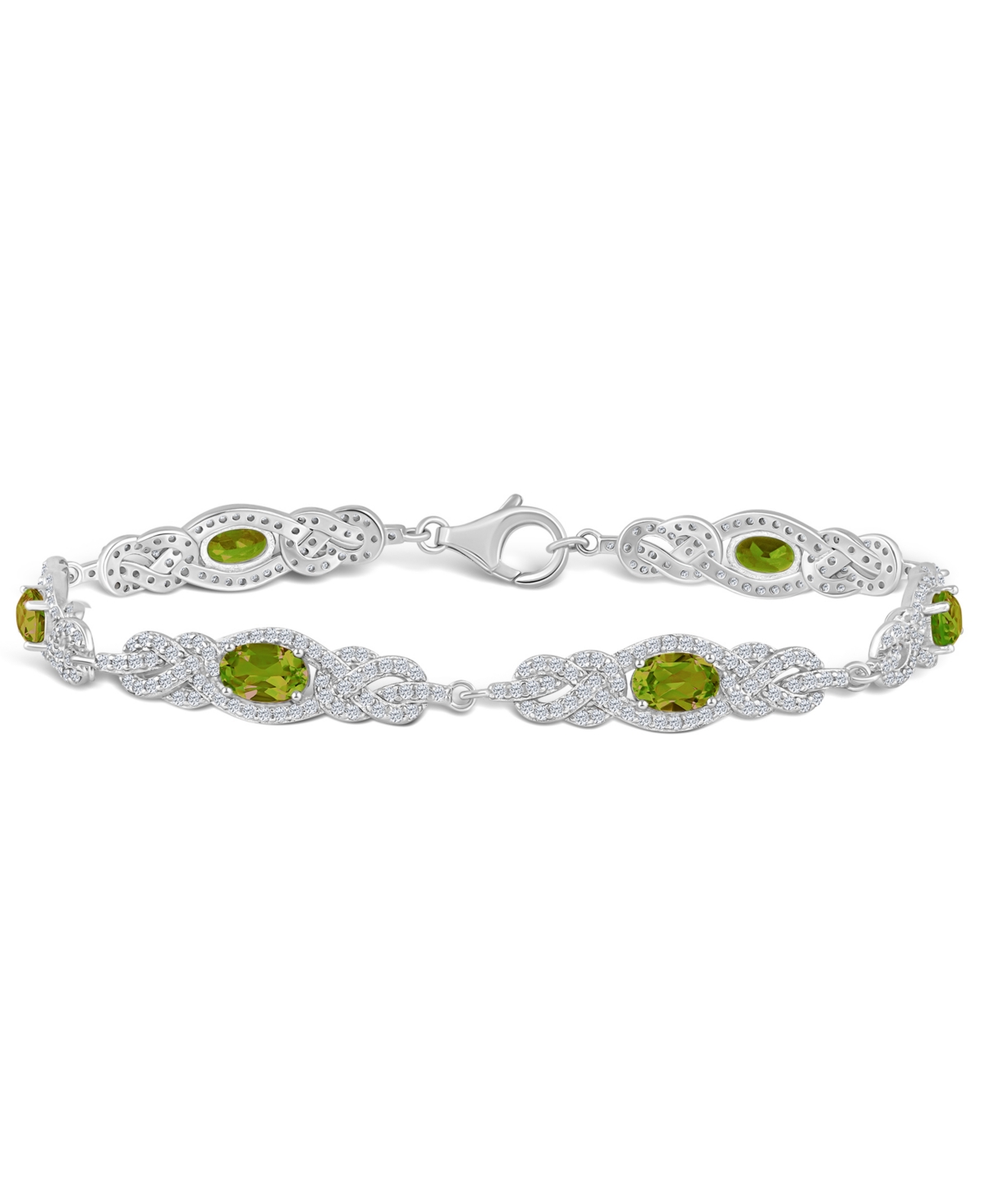 MACY'S PERIDOT (3 1/3 CT. T.W.) AND TOPAZ (2 1/10 CT. T.W.) BRACELET IN STERLING SILVER