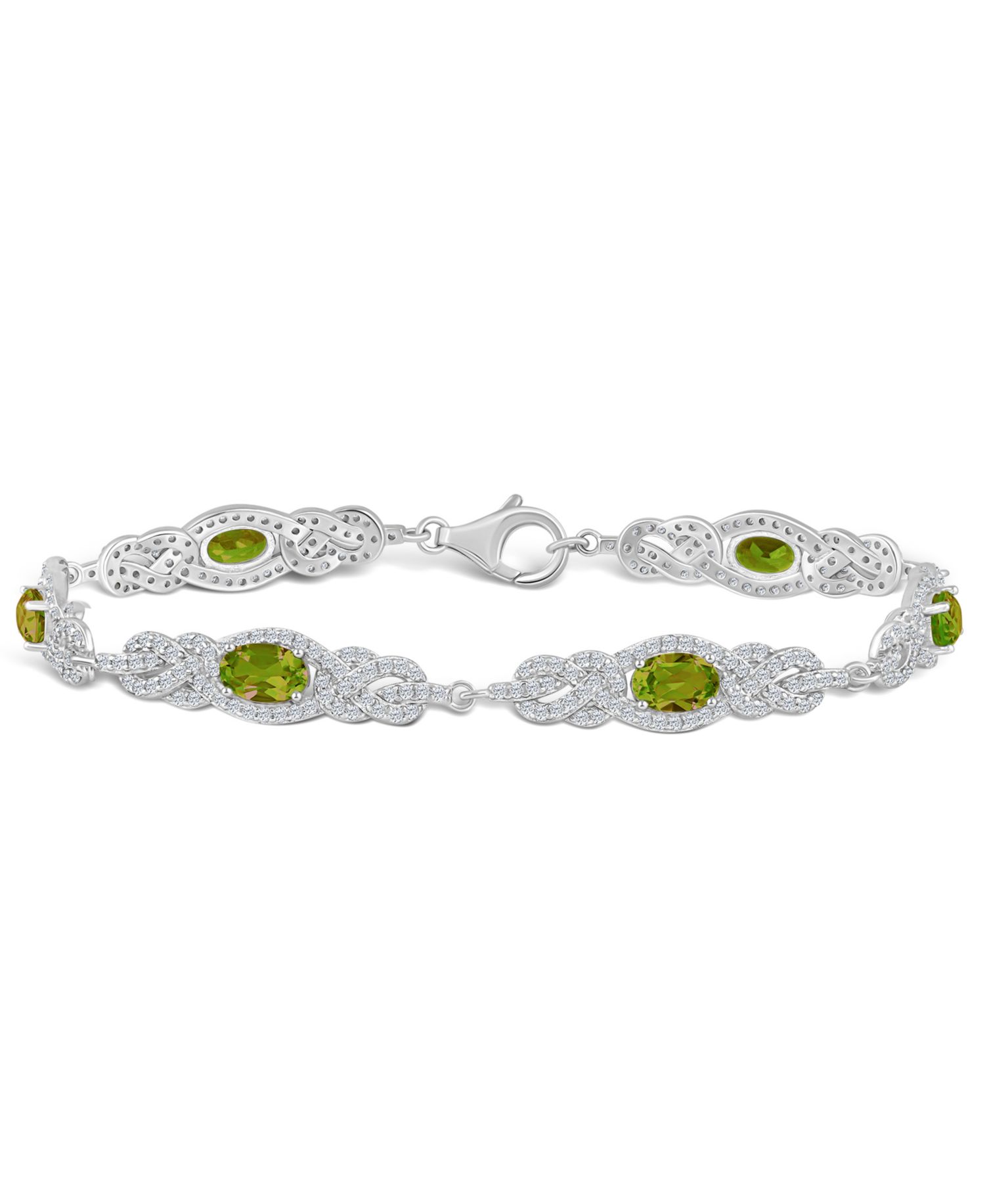 Peridot (3 1/3 ct. t.w.) and Topaz (2 1/10 ct. t.w.) Bracelet in Sterling Silver