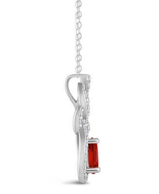 Topaz (3/8 ct. t.w.) Halo Pendant Necklace in Sterling Silver