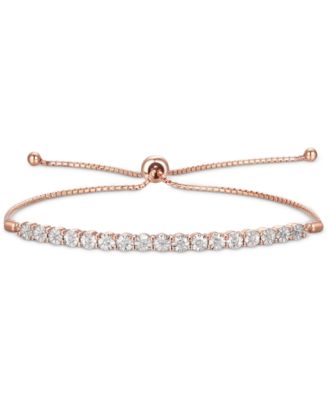 Diamond Bolo Bracelet (1/10 ct. t.w.) in Sterling Silver, 14k Gold-Plated Sterling Silver or 14k Rose Gold-Plated Sterling Silver