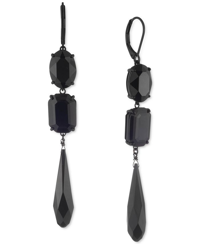 Lauren Ralph Lauren BlackTone Stone & Briolette Bead Linear Drop