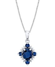 Macy's blue sapphire necklace hotsell