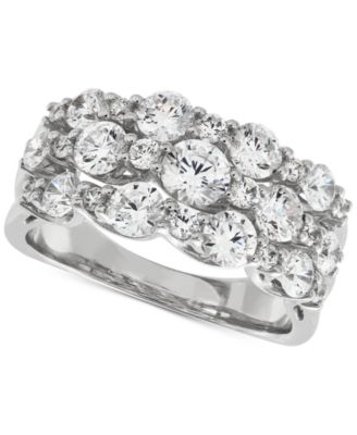 Grown With Love - Lab Grown Diamond Three Row Ring (2 ct. t.w.) in 14k White Gold