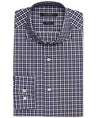 Isaac Mizrahi Slim-Fit Blue Check Dress Shirt - Dress Shirts - Men - Macy's