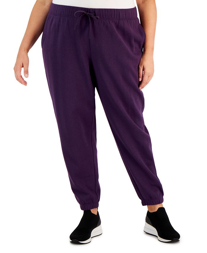 ID Ideology Plus Size Solid Fleece Jogger Pants, Created for Macy's ...