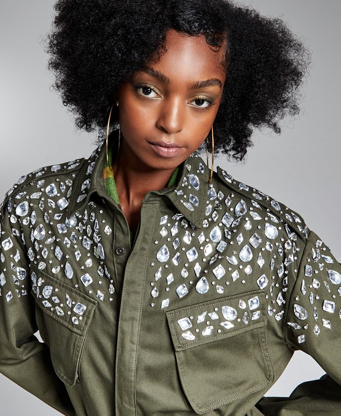 And Now This 531 by JÉRÔME LAMAAR Men's Crystal Embellished Military