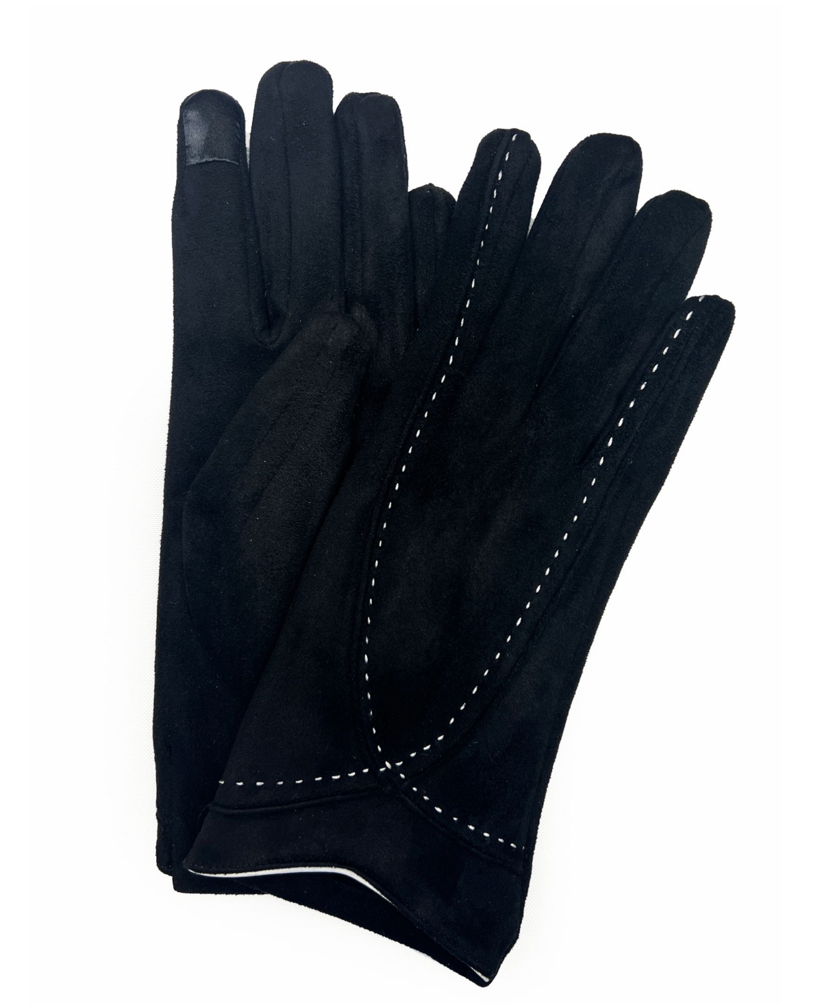 Marcus Adler Women's Stitched Faux Suede Touchscreen Glove In Black