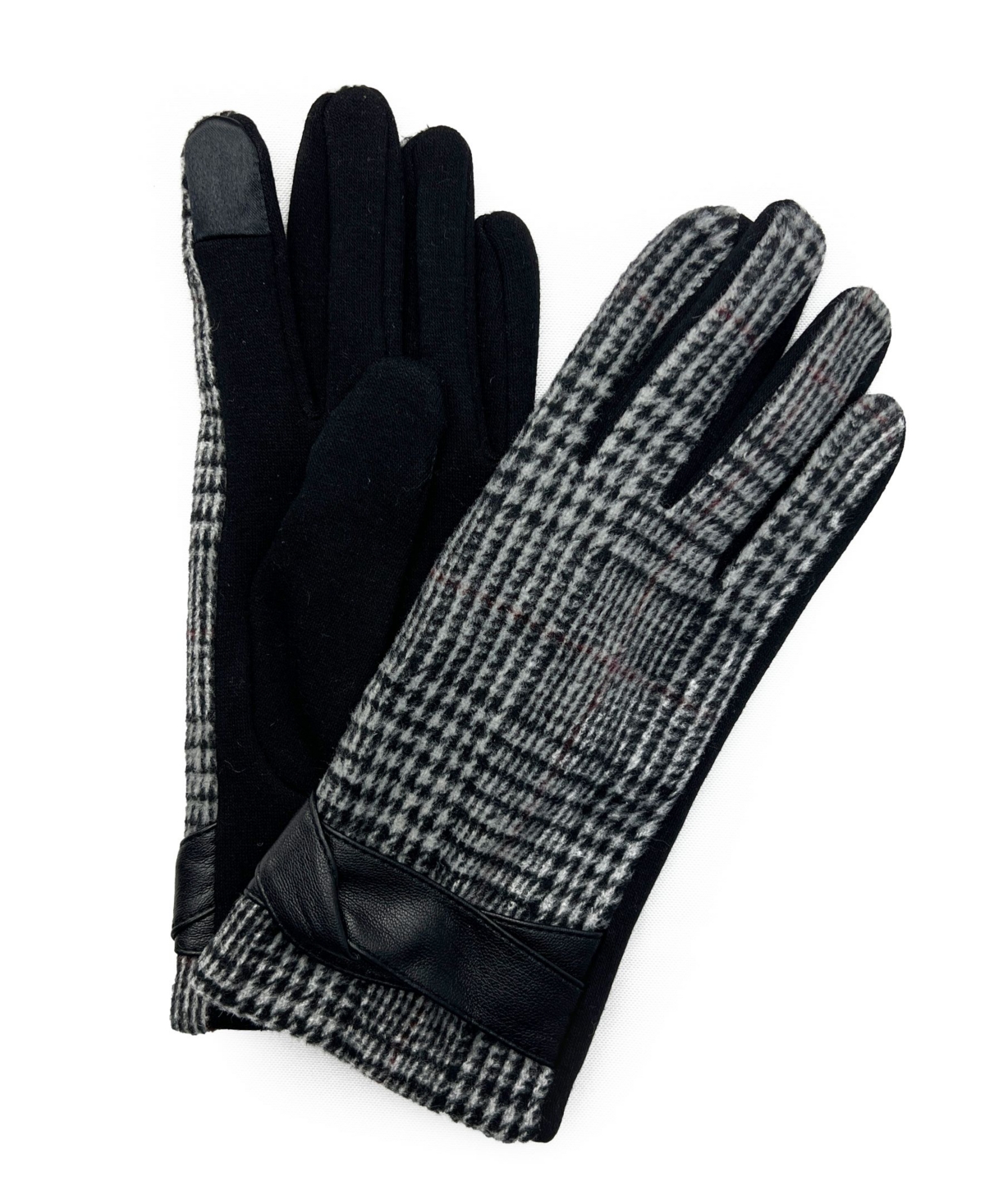 Marcus Adler Women's Plaid Jersey Touchscreen Glove In Black