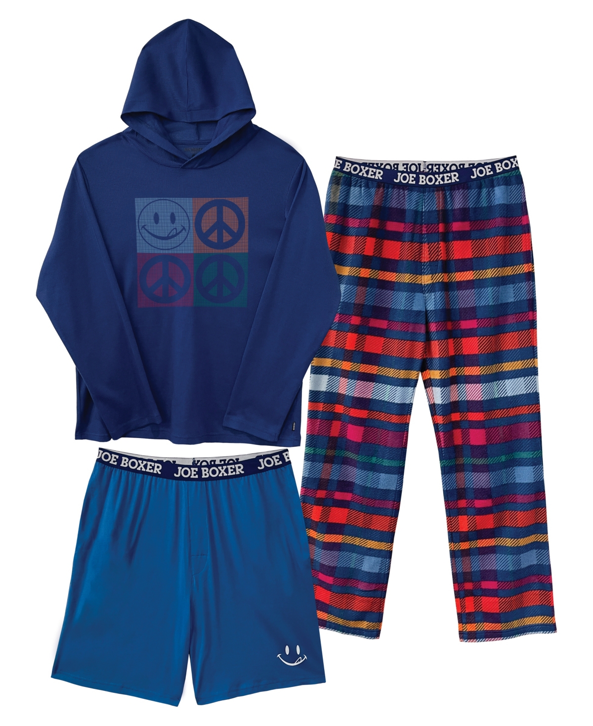 Men's Hoodie Lounge Hoodie, Shorts and Pants Gift, 3 Piece Set - Dark Blue
