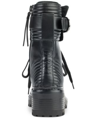 Women's Basia Buckled Quilted Lug Sole Combat Boots