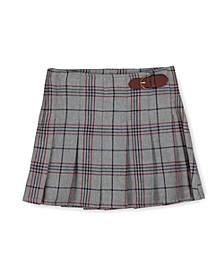 Girls Pleated Skirt with Buckle Detail, Toddler