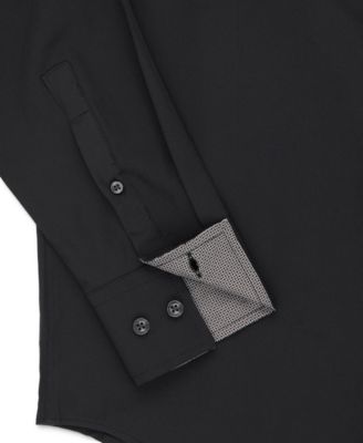 Men's Slim-Fit Solid Performance Stretch Cooling Comfort Dress Shirt