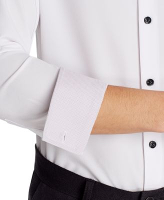 Men's Slim-Fit Solid Performance Stretch Cooling Comfort Dress Shirt