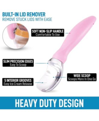 Ice Cream Scoop with Soft Easy Grip Handle and Built-in Lid Opener