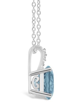 Women's Sky Blue Topaz (2-2/5 ct.t.w.) and Diamond Accent Pendant Necklace in Sterling Silver