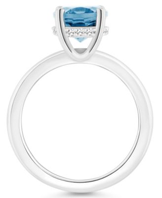 Women's Sky Blue Topaz (3-3/5 ct.t.w.) and Diamond Accent Ring in Sterling Silver