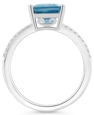 Women's Sky Blue Topaz (4-1/4 ct.t.w.) and Diamond (1/10 ct.t.w.) Ring in Sterling Silver